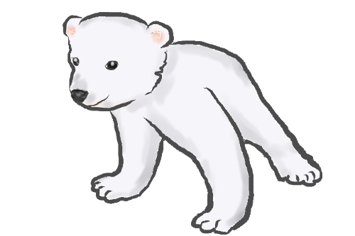 シロクマ 白熊 白くま 動物のイラスト素材 無料テンプレート